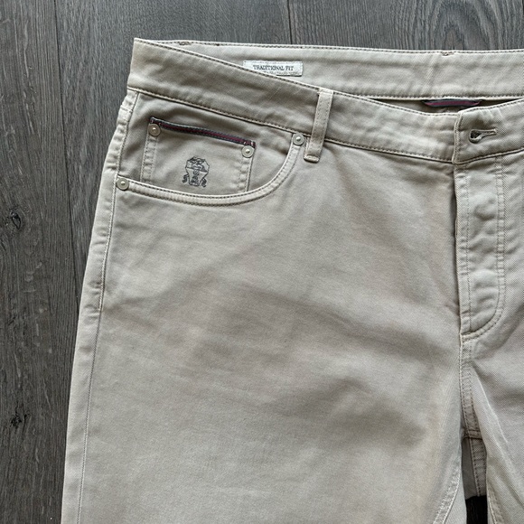 BRUNELLO CUCINELLI Tapered Garment-Dyed Stretch-Cotton Trousers - Picture 3 of 8